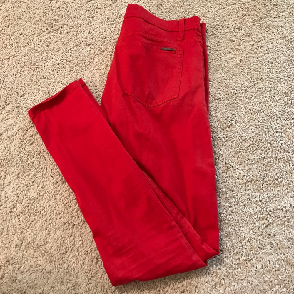 Red Mid-Rise Jeans